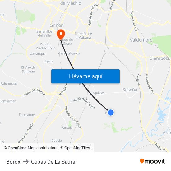 Borox to Cubas De La Sagra map