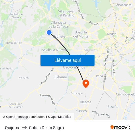 Quijorna to Cubas De La Sagra map