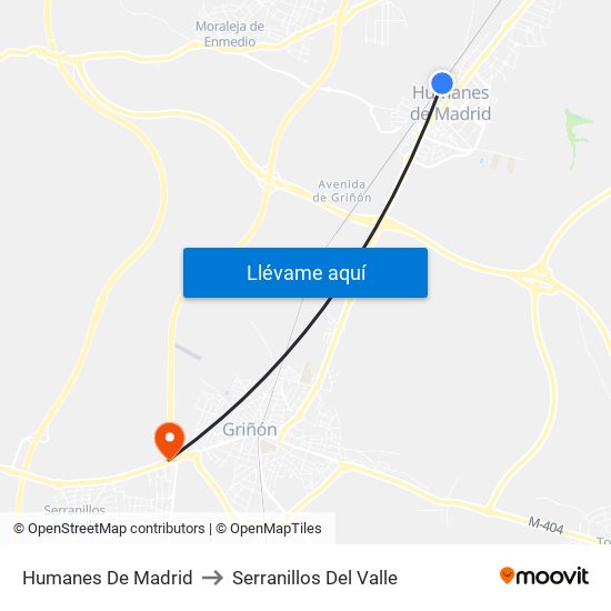 Humanes De Madrid to Serranillos Del Valle map