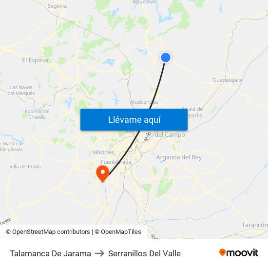 Talamanca De Jarama to Serranillos Del Valle map