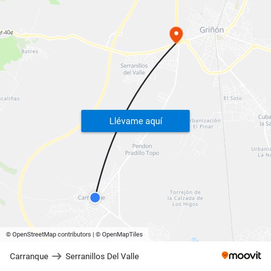 Carranque to Serranillos Del Valle map