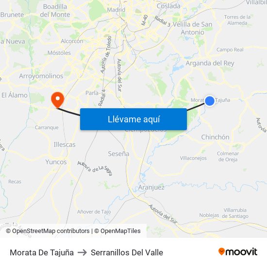 Morata De Tajuña to Serranillos Del Valle map