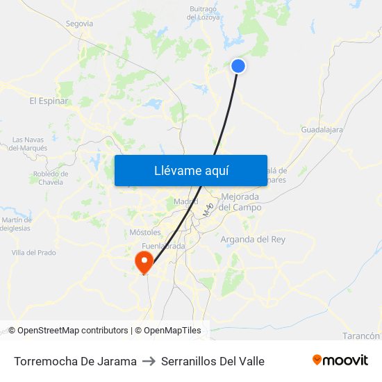 Torremocha De Jarama to Serranillos Del Valle map