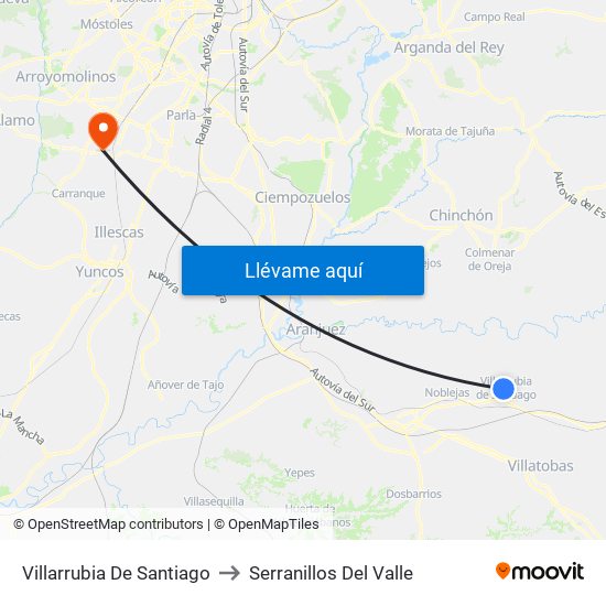 Villarrubia De Santiago to Serranillos Del Valle map