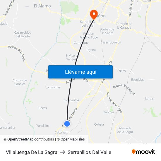 Villaluenga De La Sagra to Serranillos Del Valle map