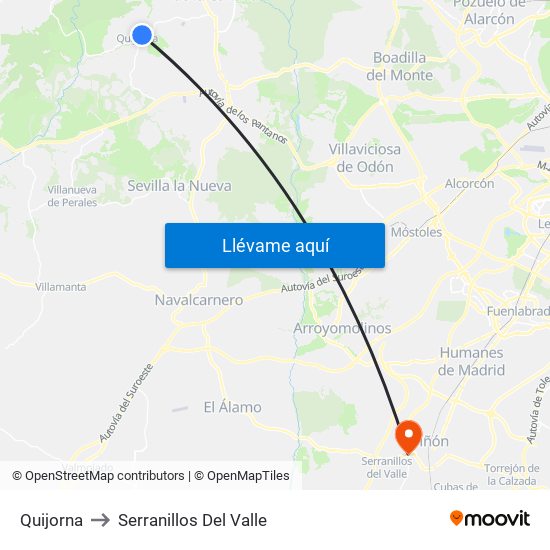Quijorna to Serranillos Del Valle map