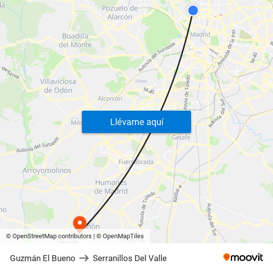 Guzmán El Bueno to Serranillos Del Valle map