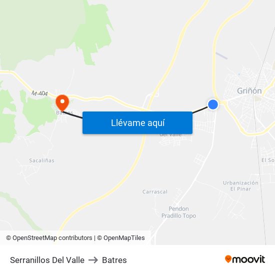 Serranillos Del Valle to Batres map