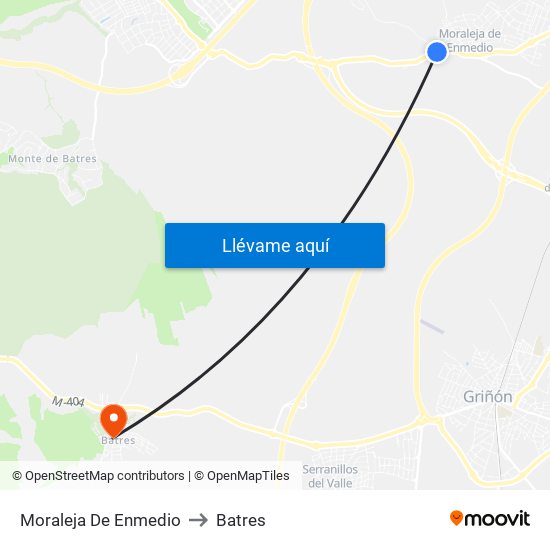 Moraleja De Enmedio to Batres map