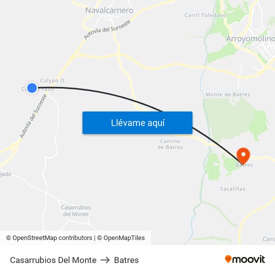 Casarrubios Del Monte to Batres map