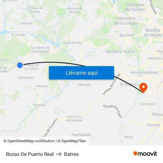 Rozas De Puerto Real to Batres map