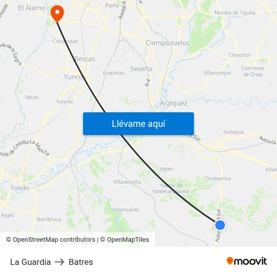 La Guardia to Batres map
