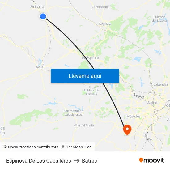 Espinosa De Los Caballeros to Batres map