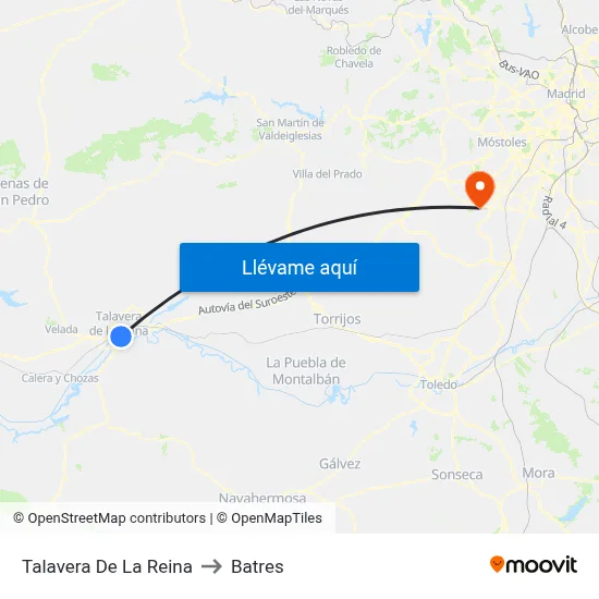 Talavera De La Reina to Batres map