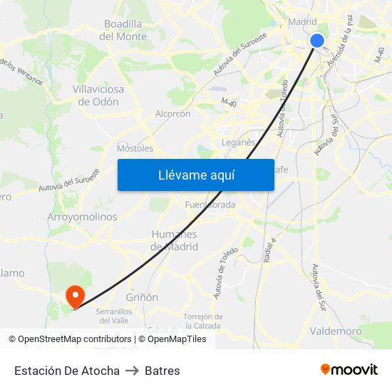 Estación De Atocha to Batres map