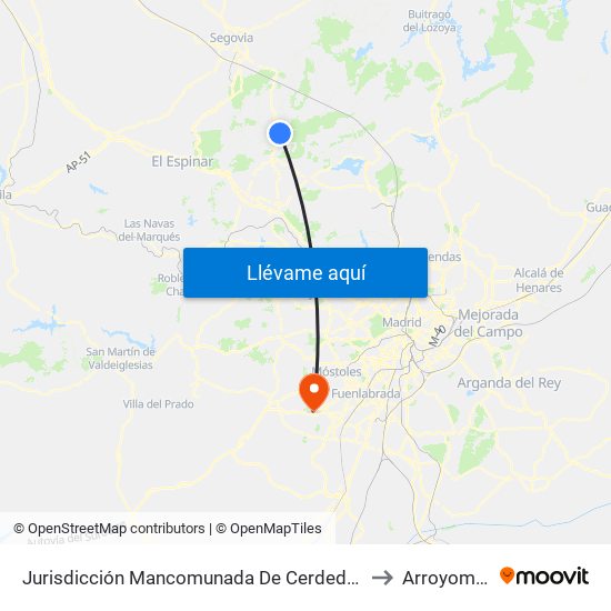 Jurisdicción Mancomunada De Cerdedilla Y Navacerrada to Arroyomolinos map