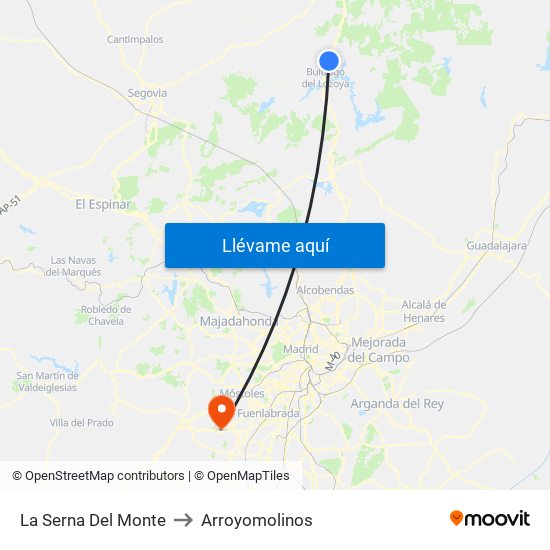 La Serna Del Monte to Arroyomolinos map