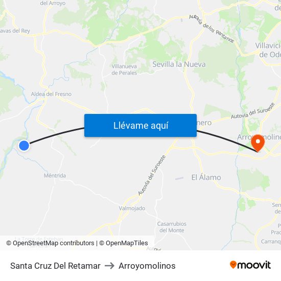 Santa Cruz Del Retamar to Arroyomolinos map