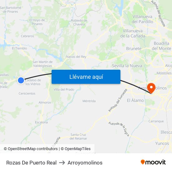 Rozas De Puerto Real to Arroyomolinos map