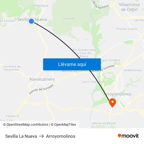 Sevilla La Nueva to Arroyomolinos map