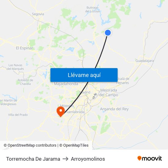 Torremocha De Jarama to Arroyomolinos map