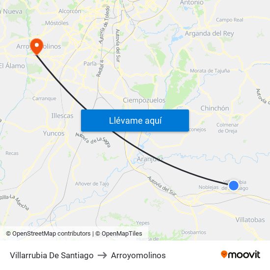 Villarrubia De Santiago to Arroyomolinos map