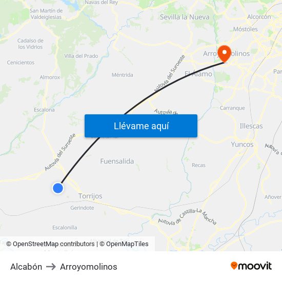 Alcabón to Arroyomolinos map
