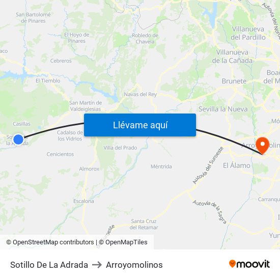 Sotillo De La Adrada to Arroyomolinos map