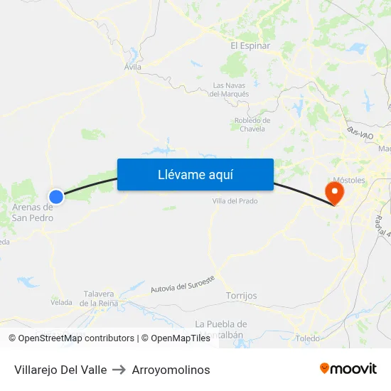Villarejo Del Valle to Arroyomolinos map