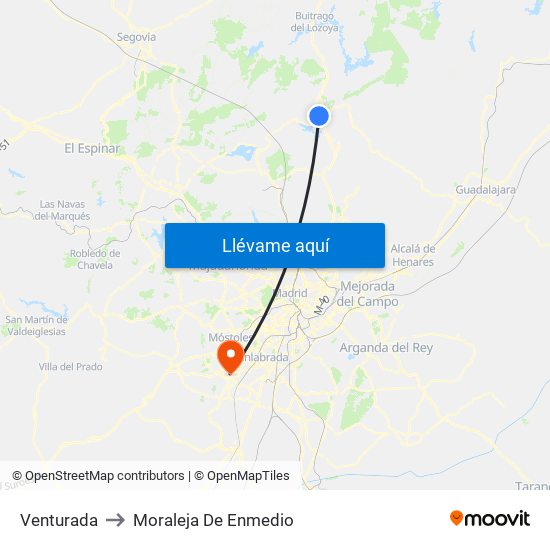 Venturada to Moraleja De Enmedio map