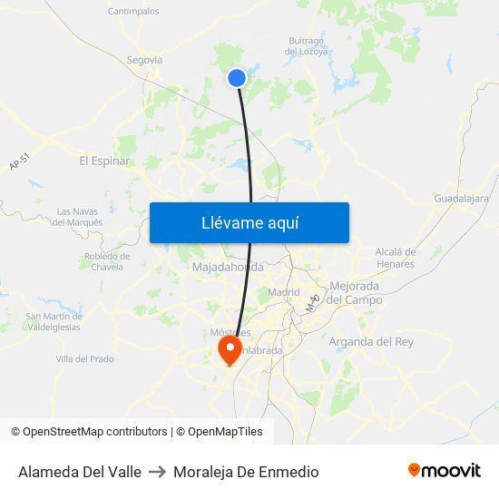 Alameda Del Valle to Moraleja De Enmedio map