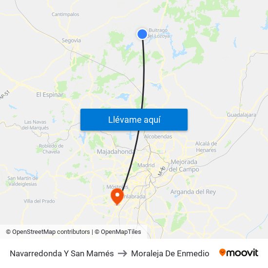 Navarredonda Y San Mamés to Moraleja De Enmedio map