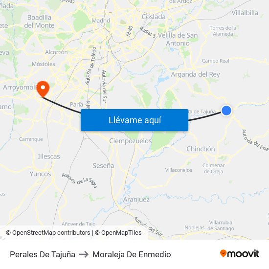 Perales De Tajuña to Moraleja De Enmedio map