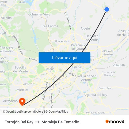Torrejón Del Rey to Moraleja De Enmedio map