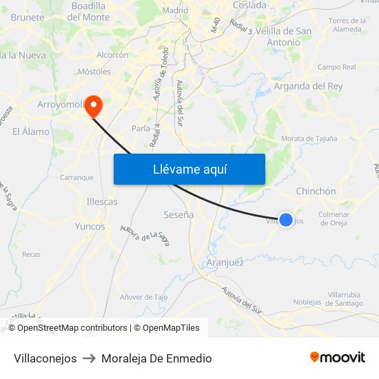 Villaconejos to Moraleja De Enmedio map