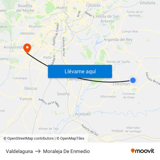 Valdelaguna to Moraleja De Enmedio map