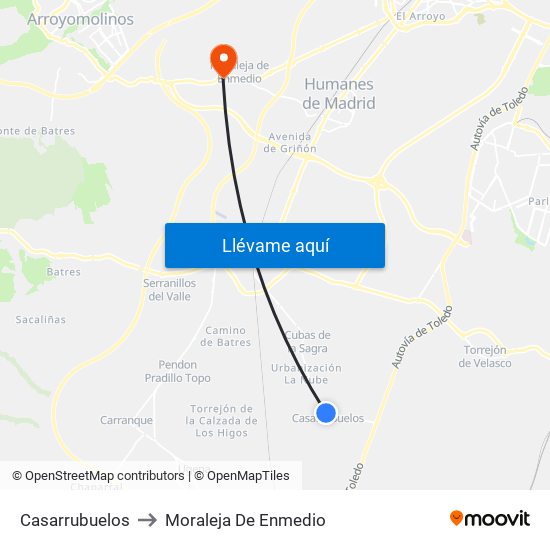 Casarrubuelos to Moraleja De Enmedio map