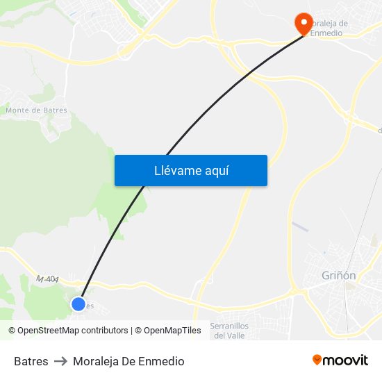 Batres to Moraleja De Enmedio map