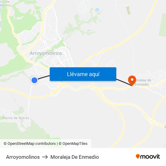 Arroyomolinos to Moraleja De Enmedio map