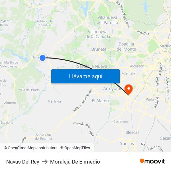 Navas Del Rey to Moraleja De Enmedio map