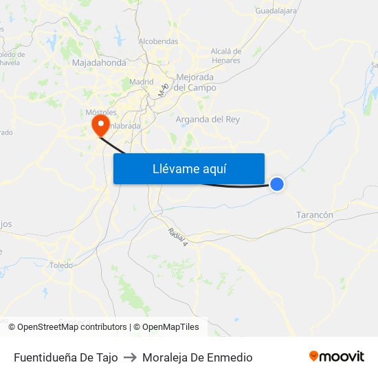 Fuentidueña De Tajo to Moraleja De Enmedio map