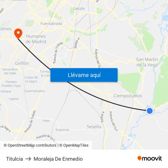 Titulcia to Moraleja De Enmedio map