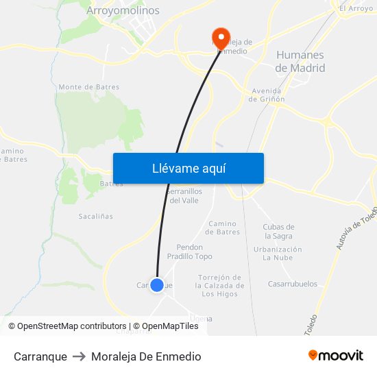 Carranque to Moraleja De Enmedio map