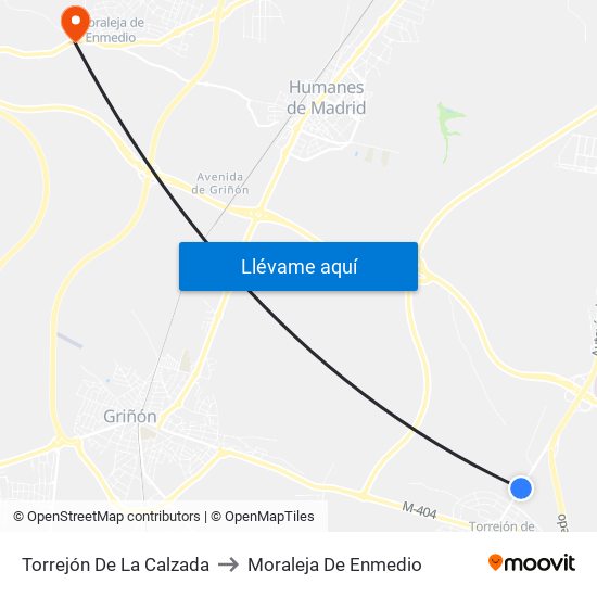 Torrejón De La Calzada to Moraleja De Enmedio map