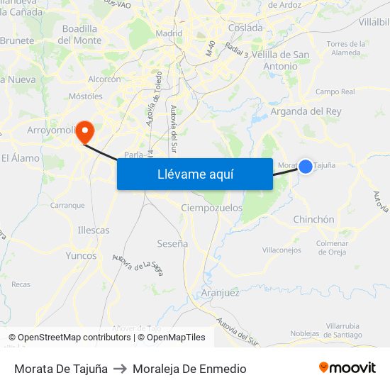 Morata De Tajuña to Moraleja De Enmedio map