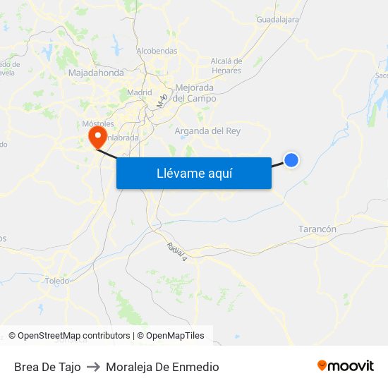 Brea De Tajo to Moraleja De Enmedio map