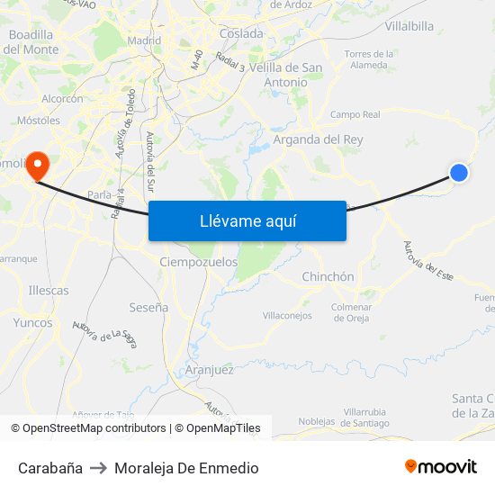 Carabaña to Moraleja De Enmedio map