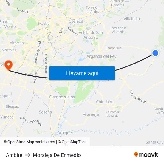 Ambite to Moraleja De Enmedio map
