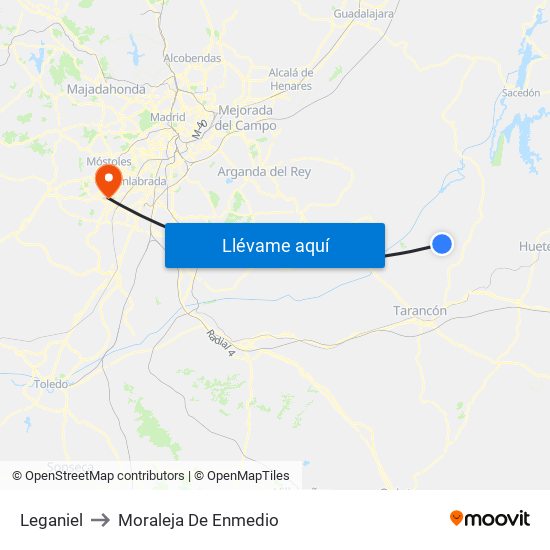 Leganiel to Moraleja De Enmedio map