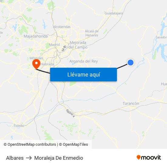 Albares to Moraleja De Enmedio map
